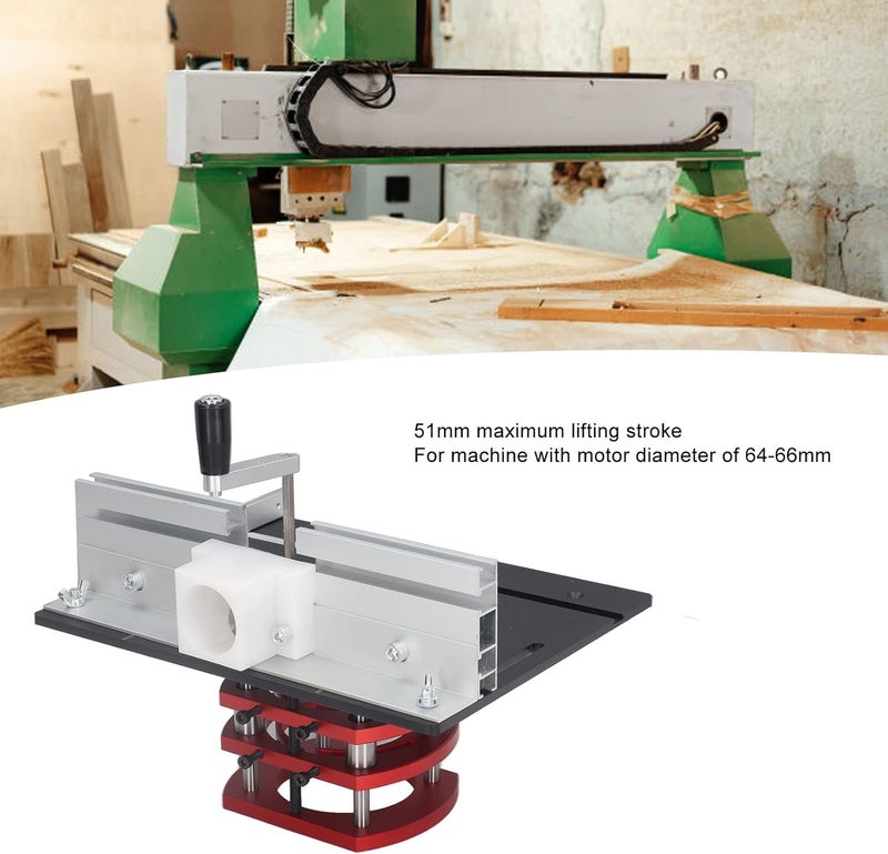 Cocoarm Router Table, Router with Top Plate Router Lifting Base Woodworking Slotting Trimming Chamfering Table Top Router Lifts for Woodworking (Black) - Image 4